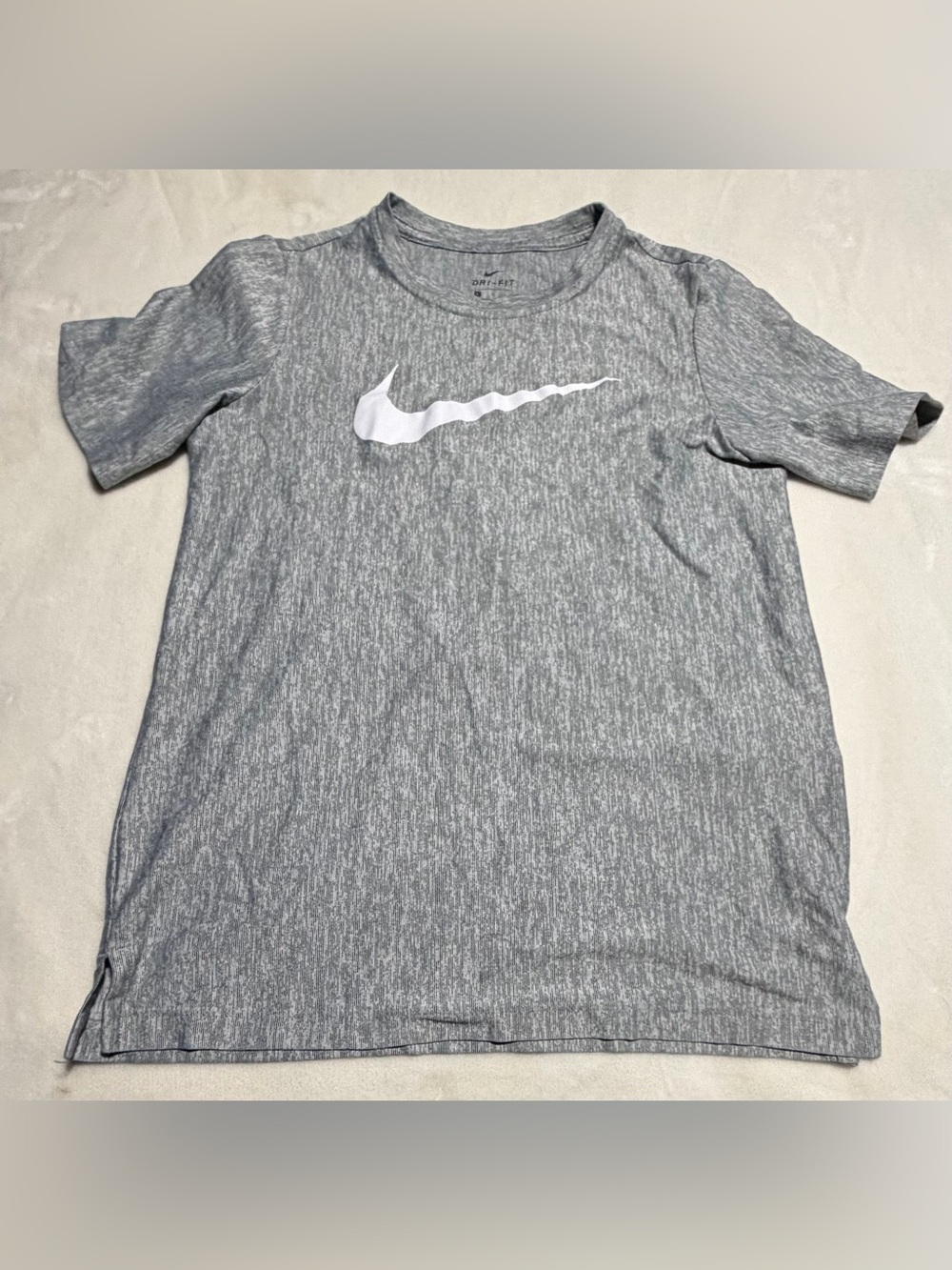 Nike Gray Heather Tee with White Swoosh